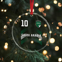 Saudi Arabia Soccer Sports Graphic Number 10 Jersey Style Crystal Glass Ornament Proud Saudi Football Fans Game Day Pride