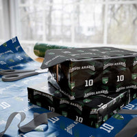 Saudi Arabia Soccer Sports Graphic Number 10 Jersey Style Wrapping Paper Roll Proud Saudi Football Fans Game Day Pride