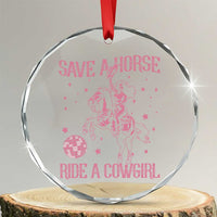 Save A Horse Ride A Cowgirl Crystal Glass Ornament Subtle Lesbian Cowgirl Western LGBTQ Pride Month - Wonder Print Shop