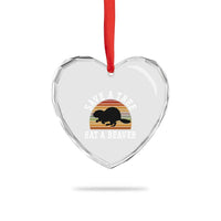 Save A Tree Eat A Beaver Heart Crystal Glass Ornament Funny Ironic Beaver - Wonder Print Shop