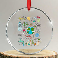 Save The Planet Crystal Glass Ornament Earth Day Protect Nature Environmental Recycling TS02