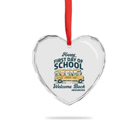 School Bus Driver Gift Heart Crystal Glass Ornament Happy First Day Of School