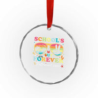 School's Out Forever Retired Teacher 2025 Crystal Glass Ornament Groovy Retirement TS10