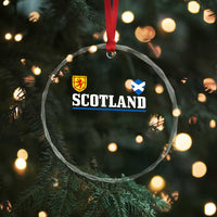 Scotland Dual Crest Lion Rampant Shield Saltire Flag Crystal Glass Ornament Football Fans Match Day
