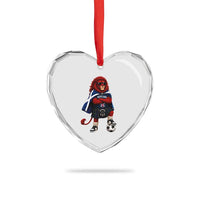 Scotland Rampant Lion Soccer Fan Heart Crystal Glass Ornament Scottish Pride Red Lion in Kilt with Sunglasses Football