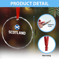 Scotland Round Saltire Flag Emblem Crystal Glass Ornament Classic Varsity Typography Sports Fans