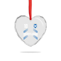 Scotland Soccer Sports Graphic Number 10 Jersey Style Heart Crystal Glass Ornament Proud Scottish Football Fans Game Day Pride