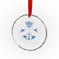 Scotland Thistle Floral Emblem Crystal Glass Ornament Stylized Gothic Heraldry Scottish Heritage Pride
