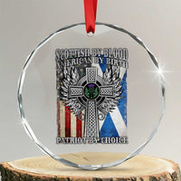 Scottish American Crystal Glass Ornament Scottish By Blood American By Birth Patriot By Choice - Wonder Print Shop