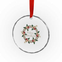 Scottish Celtic Xmas Nollaig Chridheil Crystal Glass Ornament Xmas Wreath TS11