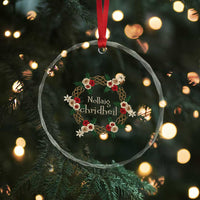 Scottish Celtic Xmas Nollaig Chridheil Crystal Glass Ornament Xmas Wreath TS11