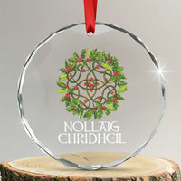 Scottish Merry Christmas Crystal Glass Ornament Nollaig Chridhel Celtic Xmas Mistletoe TS11