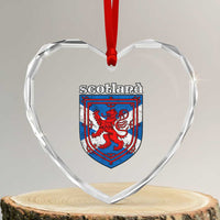 Scottish Pride Heart Crystal Glass Ornament Scottish Rampant Lion Flag Scotland Coat of Arms - Wonder Print Shop