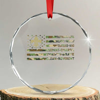Scout Law Values Crystal Glass Ornament American Camo Flag Retro Vintage - Wonder Print Shop