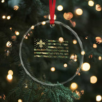 Scout Law Values Crystal Glass Ornament American Camo Flag Retro Vintage TS02
