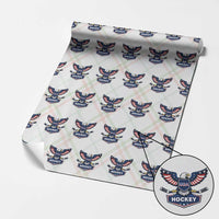 Screaming American Eagle Hockey Pride Graphic Wrapping Paper Roll Proud USA Ice Sticks Sports Fan