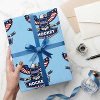 Screaming American Eagle Hockey Pride Graphic Wrapping Paper Roll Proud USA Ice Sticks Sports Fan