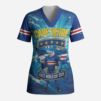 Blue Shark Cape Verde Football Scrub Top First World Cup 2026 LT19
