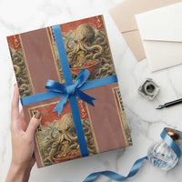 Sea Monster Eating Ramen Wrapping Paper Roll Vintage Graphic Japanese Lover Ukiyo-e Art