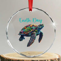 Sea Turtle Earth Day Crystal Glass Ornament Save The Earth TS02