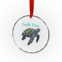Sea Turtle Earth Day Crystal Glass Ornament Save The Earth TS02