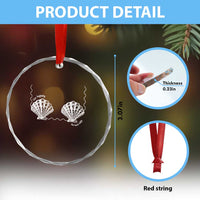 Seashell Bra Crystal Glass Ornament Mermaid Cute Summer Beach Vacation TS10