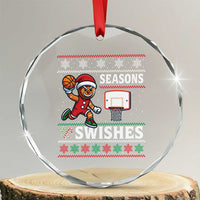 Seasons Swishes Crystal Glass Ornament Funny Gingerbread Basketball Christmas Gift TS12
