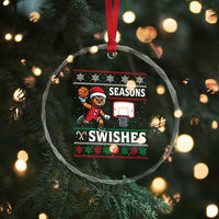 Seasons Swishes Crystal Glass Ornament Funny Gingerbread Basketball Christmas Gift TS12