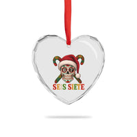 Seis Siete Christmas Meme Heart Crystal Glass Ornament Sugar Skull 67 Santa Hat Candy Canes - Wonder Print Shop