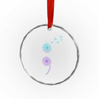 Semicolon Suicide Prevention Awareness Dandelion Graphic Crystal Glass Ornament