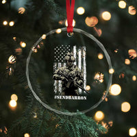Send Barron Crystal Glass Ornament Sarcastic Political American Flag Camo Soldier
