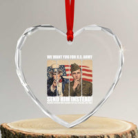 Send Barron Heart Crystal Glass Ornament We Want You For US Army