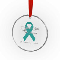 Sexual Assault Awareness Crystal Glass Ornament I Stand With The Victims