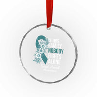 Sexual Assault Awareness Crystal Glass Ornament In This Family Nobody Fights Alone