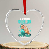 Sexual Assault Awareness Heart Crystal Glass Ornament Be Strong And Speak Out Against Sexual Violence