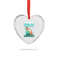 Sexual Assault Awareness Heart Crystal Glass Ornament Be Strong And Speak Out Against Sexual Violence