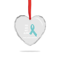 Sexual Assault Awareness Heart Crystal Glass Ornament You Are Not Alone