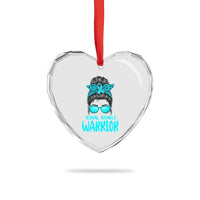 Sexual Assault Awareness Messy Bun Support Survivors Heart Crystal Glass Ornament