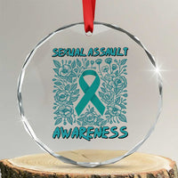 Sexual Assault Awareness Month Crystal Glass Ornament