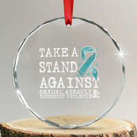 Sexual Assault Awareness Month Crystal Glass Ornament Stand Against Sexual Assault & Domestic Violence
