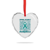 Sexual Assault Awareness Month Heart Crystal Glass Ornament