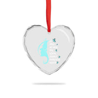 Sexual Assault Awareness Month Heart Crystal Glass Ornament In April We Wear Teal Ribbon