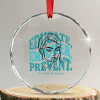 Sexual Assault Awareness Prevention Crystal Glass Ornament Educate Empower Prevent Women's Right