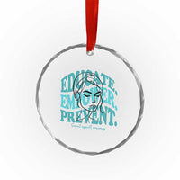Sexual Assault Awareness Prevention Crystal Glass Ornament Educate Empower Prevent Women's Right