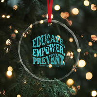 Sexual Assault Awareness Prevention Crystal Glass Ornament Educate Empower Prevent Women's Right