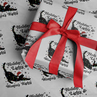 Sexy Cat Holiday Lights Womens Rights Supporter Wrapping Paper Roll Christmas Feminist Gift - Wonder Print Shop