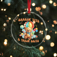 Shakin' Tits and Takin' Shits Crystal Glass Ornament Naughty Funny Inappropriate - Wonder Print Shop