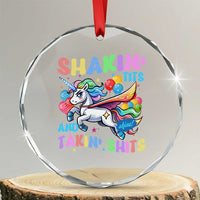 Shakin' Tits and Takin' Shits Crystal Glass Ornament Naughty Funny Unhinged Unicorn TS10