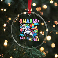 Shakin' Tits and Takin' Shits Crystal Glass Ornament Naughty Funny Unhinged Unicorn TS10