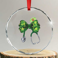 Shamrock Coquette Bow Stethoscope Crystal Glass Ornament Registered Nurse Nursing St Patricks Day TS02